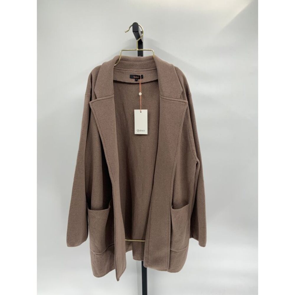 Quince Brown 100% Organic Cotton Knit Blazer